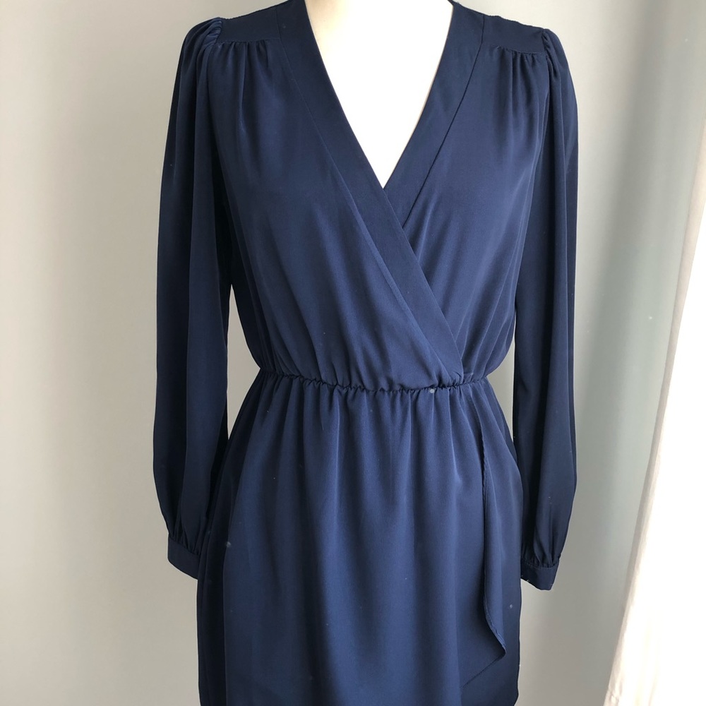 Navy V neck dress